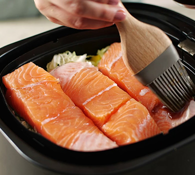 Filete de salm&oacute;n en la freidora de aire