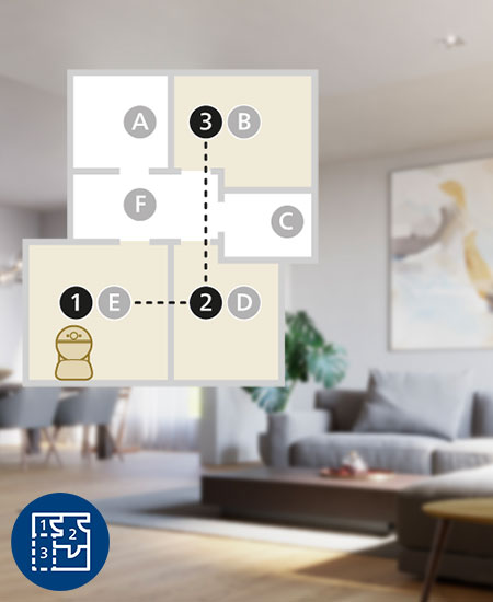 selecci&oacute;n de habitaci&oacute;n que limpiar, aplicaci&oacute;n HomeRun