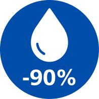 Icono de 90 por ciento menos de grasa