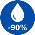 Icono de 90&nbsp;% menos de grasa